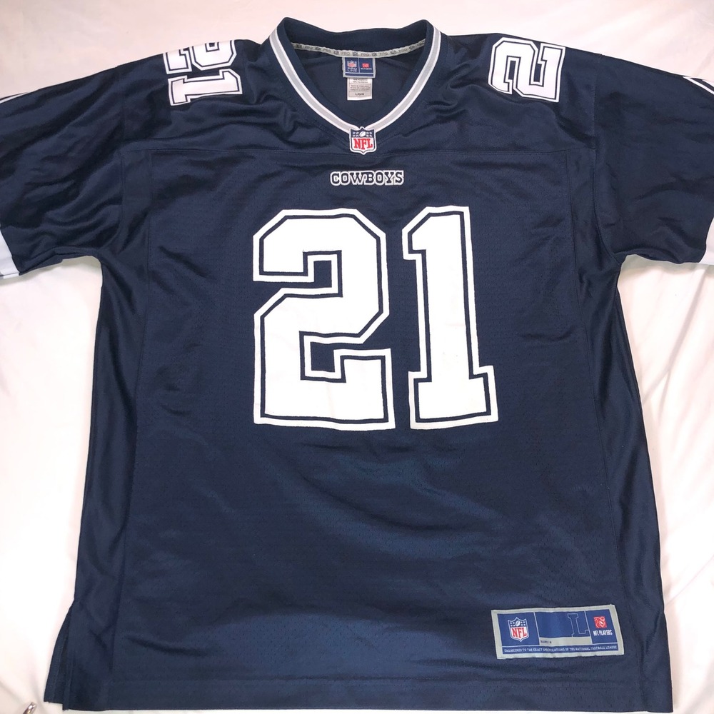 NFL Pro Line Dallas Cowboys Ezekiel Elliott 21 Jersey Mens Large Navy Blue L
